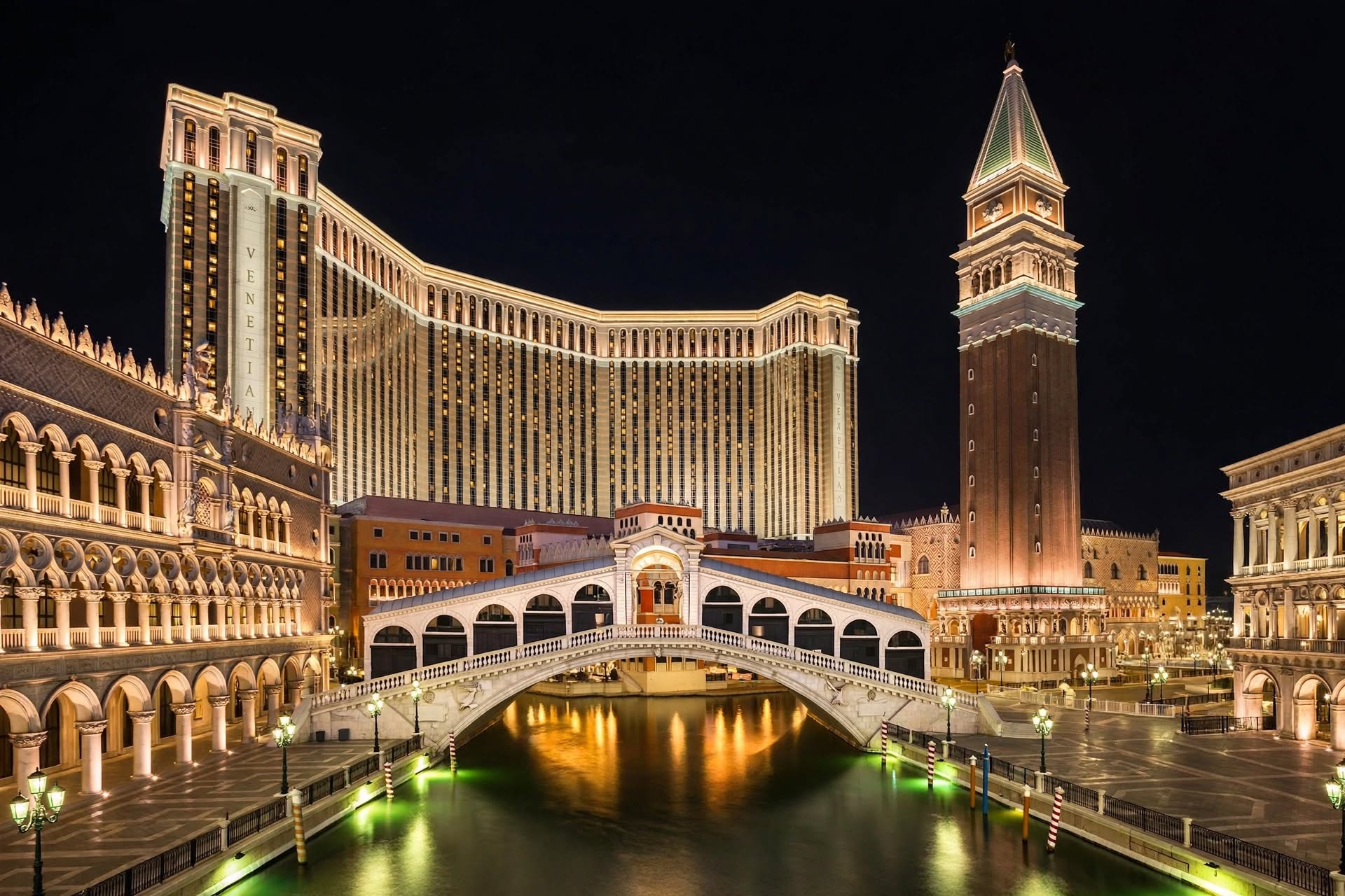 The Venetian Macao palatial architectural complex on the Cotai Strip